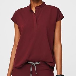 Figs Burgundy Rafaela top